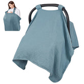 DAYEEBALL Summer Muslin Car Seat Cover canopy shields baby from sun and wind