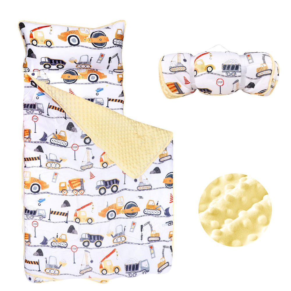 DAYEEBALL Toddler Nap Mat folded for compact storage and quick setup.