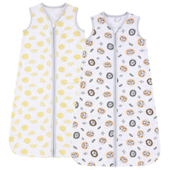 DaysU cotton baby sleep sack with lion pattern keeps newborn snug for naps.