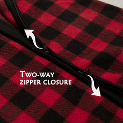 DaysU sleep sack two-way zipper closeup highlights easy diaper changes