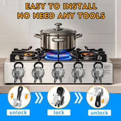 DAZHUO child safety lock prevents stove turning by kids.