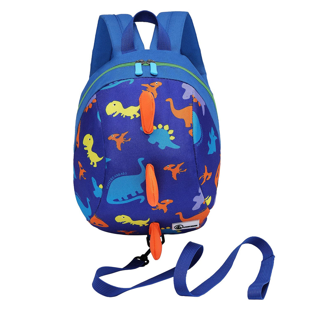DB Dinosaur toddler backpack in deep blue pattern, perfect for adventures.