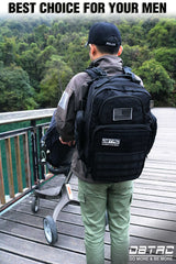 DBTAC Diaper Bag Backpack side view highlighting roomy side pockets for bottles and hydration
