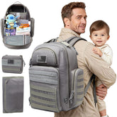 DBTAC diaper backpack front view with spacious capacity for baby gear