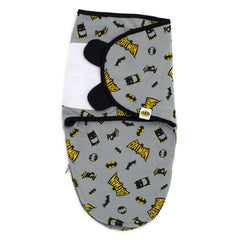 DC Comics Superman swaddle close-up with vibrant all-over print for playful baby wear