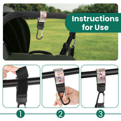 DCDCEE stroller straps securing items on a stroller for hands-free errands.