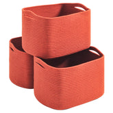 Dcerzxzci storage baskets brick red 3-pack on shelf for organized spaces