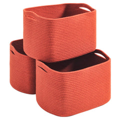 Dcerzxzci storage baskets brick red 3-pack on shelf for organized spaces