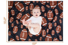 DCOOLGO football baby blanket dotted backing close-up shows gentle texture.