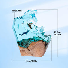 dcvbny Resin Ocean Scene Night Light shows 3D depth for striking table decor
