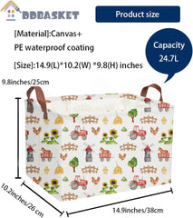DDBASKET Cute Basket Farm interior lining and waterproof layer protects contents.