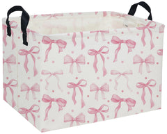 DDBASKET Kids Basket Pink, rectangular front view, ideal for organized toy storage in a kids' room