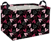 DDBASKET rectangular heart basket in black, ideal for toy organization on nursery shelves.