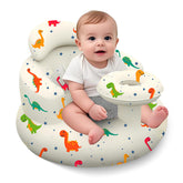 DDTPDE inflatable baby seat with tray keeps meals organized and within reach.