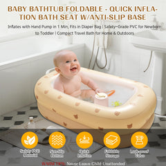 DDTPDE travel-ready baby bath tub lightweight for on-the-go use.