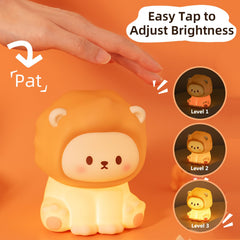DEALFUN Lion Night Light top view reveals touch-control surface for brightness tweaks