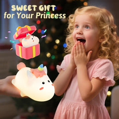 Dealswin silicone night light with 1200mAh battery glows for all-night comfort.