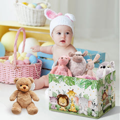 DEANHOT Foldable nursery storage box saves space when not in use.