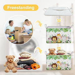 DEANHOT Animal Foldable Storage Box cartoon animals brighten nurseries and playrooms.