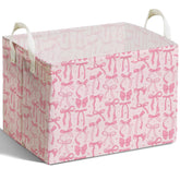 DEANHOT pink bow storage box open, roomy interior for toys and clothes.
