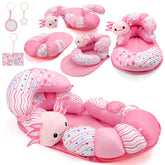 deAO tummy time mat with mirror and teething toys boosts sensory exploration
