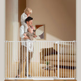 DEARBB baby gate ultra-narrow spacing closeup showing safe gap design for kids