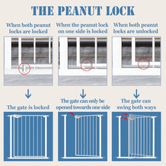 DEARBB Triple Lock Baby Gate auto-closes to secure entry and exit.