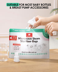Dearlomum baby bottles pacifiers sterilization bag, ideal for quick on-the-go disinfection.
