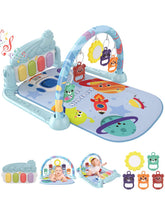 Dearlomum Baby Play Gym blue space header shows vibrant play area for tummy time