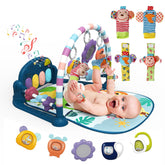 Dearlomum Baby Play Mat Gym overview showing colorful piano keys for tummy time