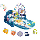 Dearlomum Baby Play Mat Gym with piano keys and lights boosts tummy time exploration.