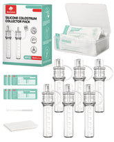 Dearlomum Colostrum Collector Kit storage case neatly holds six 6ml bottles for fridge storage.
