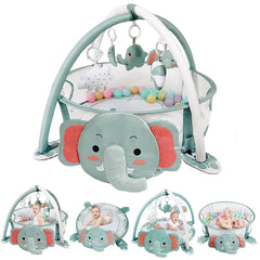 Dearlomum elephant 4-in-1 baby play mat for safe tummy time and cozy play.