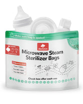 Dearlomum microwave steam sterilizer bag with bottle inside for rapid sanitization on the go.
