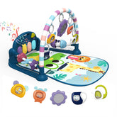 Dearlomum new blue baby play mat gym piano lights stimulate curious touch during tummy time