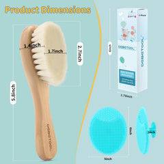 DEBETOOL Cradle Cap Brush ultra-soft bristles lifting flakes without scratching.