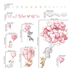 DecalMile baby nursery decor pink balloons create a dreamy atmosphere on smooth surfaces