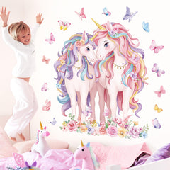 decalmile unicorn butterfly nursery wall art for baby rooms