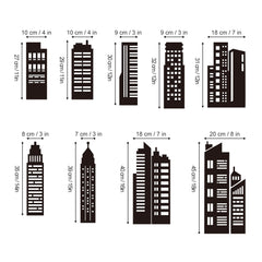 decalmile black city skyline wall sticker is removable on smooth surfaces without residue.