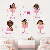 Decalmile black girl ballerina wall decals in a dance pose brighten nursery walls