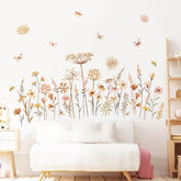 Decalmile Boho Flower Wall Decals with wildflowers brighten nursery walls and play areas.