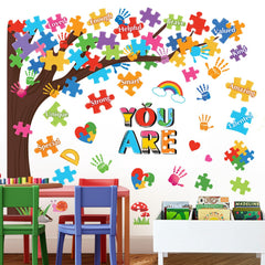Decalmile Bright Colorful Wall Sticker detail adds cheerful classroom accents