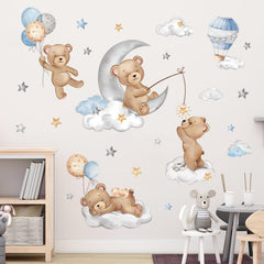 decalmile clouds wall stickers-nursery — soft skies inspire calm, removable on smooth surfaces.