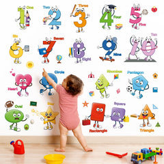 decalmile colorful shapes numbers wall decals boost early learning and classroom fun