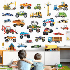 Decalmile construction-vehicles wall stickers brighten kids' rooms and peel off without residue.