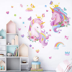 Decalmile finished 85cm square unicorn scene creates a bold wall focal point.
