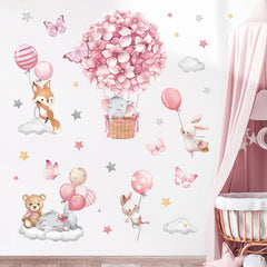 Decalmile flowers balloon wall stickers add cheerful color and texture to kids rooms