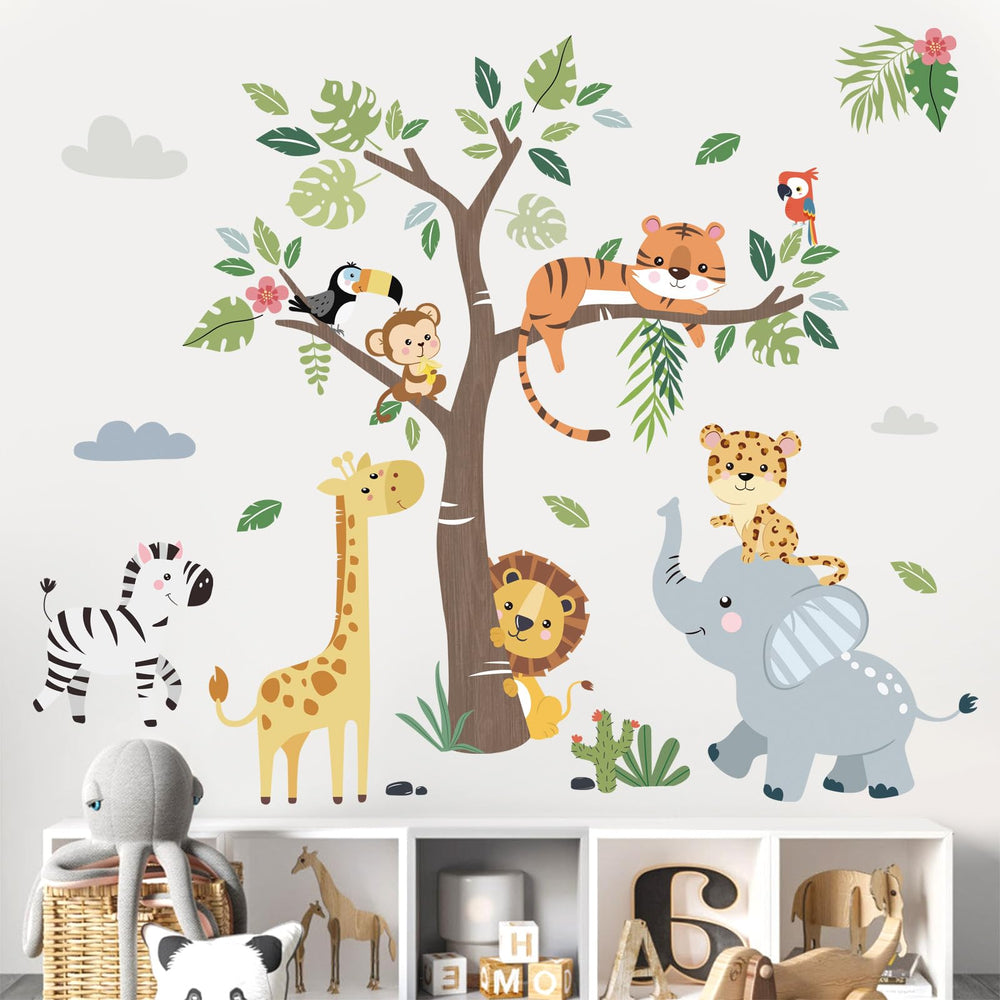 decalmile jungle animals elephant wall decal adds playful safari vibe to a nursery