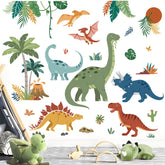 decalmile large boho dinosaurs wall decal on nursery wall for playful decor