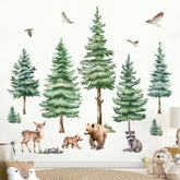 DecalMile large pine tree wall decal for a forest-themed nursery and play space